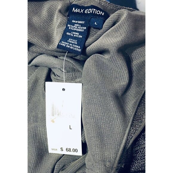 NEW Max Edition Womens Large Knit Ruffle Top V-Neck Lined Cap Sleeve - Picture 4 of 5